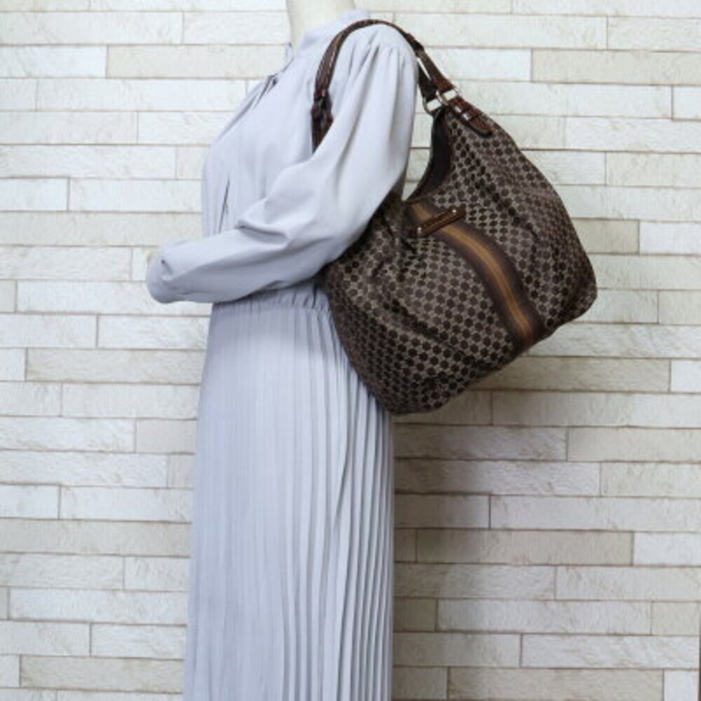 Celine Macadam Shoulder Bag Canvas Brown - Picture 2 of 7